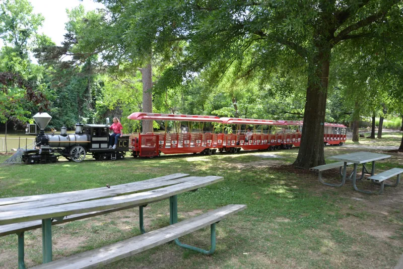 The Diamond Express train carrying passengers along its track through the Zoo grounds